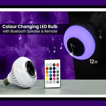 Colour Changing LED Bulb with Bluetooth Speaker