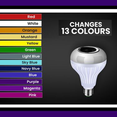 Colour Changing LED Bulb with Bluetooth Speaker